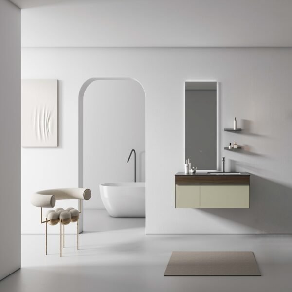 Single Bowl Modern Wall-Mounted Bathroom Vanity DS6005-1200
