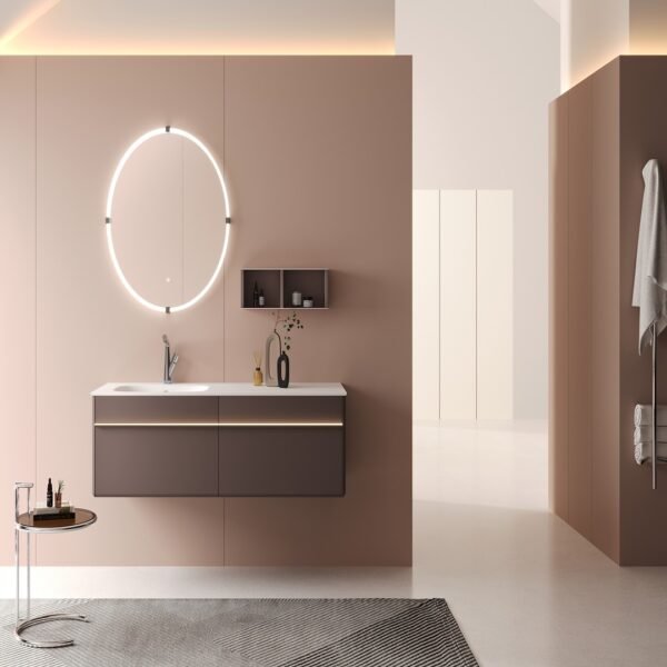 Single Bowl Modern Wall-Mounted Bathroom Vanity DS6014-1500