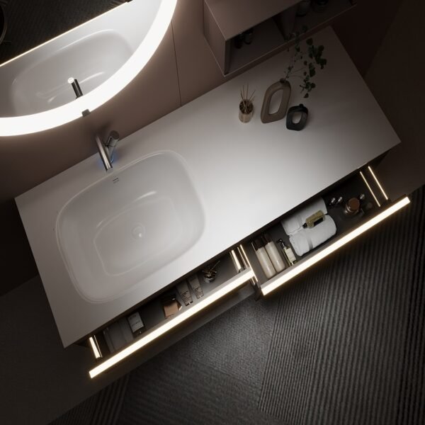 Single Bowl Modern Wall-Mounted Bathroom Vanity DS6014-1500 - Image 4