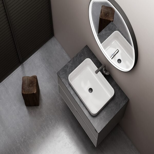 Single Bowl Modern Wall-Mounted Bathroom Vanity ML8520 - Image 2
