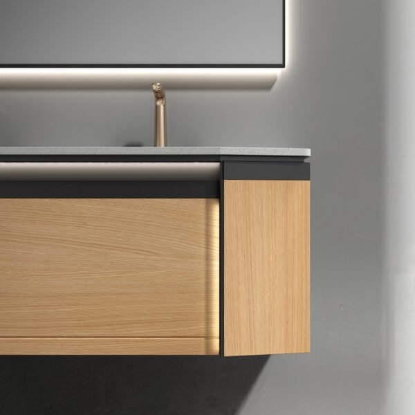 Double Bowl Wooden Bathroom Vanity Cabinet G1002-1