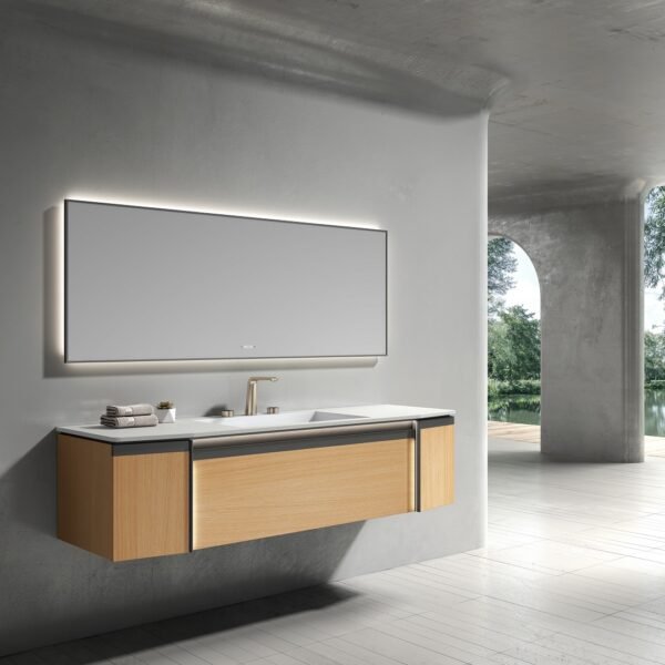 Double Bowl Wooden Bathroom Vanity Cabinet G1002-1 - Image 2