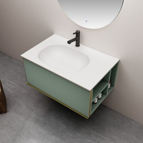 Single Bowl Modern Wall-Mounted Bathroom Vanity ML8515 - Image 2