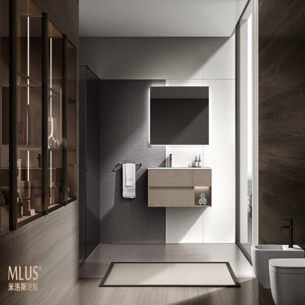 Single Bowl Modern Wall-Mounted Bathroom Vanity ML8566