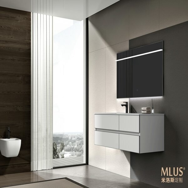 Single Bowl Modern Wall-Mounted Bathroom Vanity ML8568 - Image 2