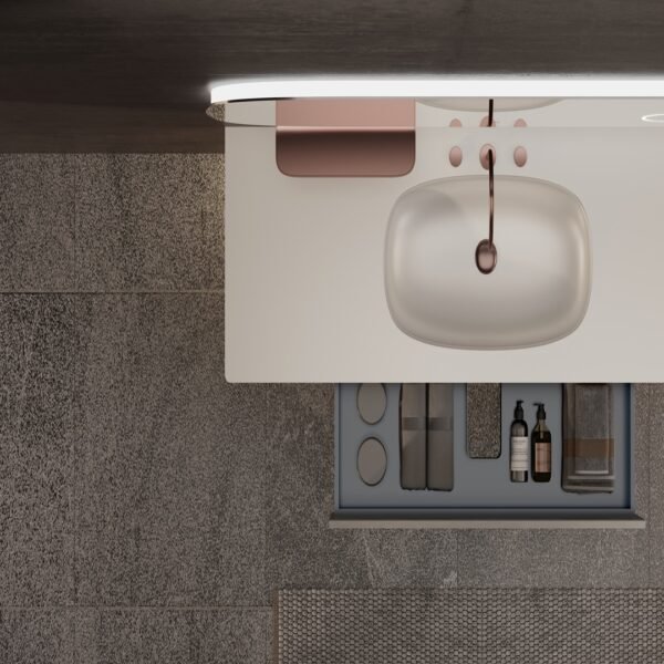 Single Bowl Modern Wall-Mounted Bathroom Vanity ML8575 - Image 2