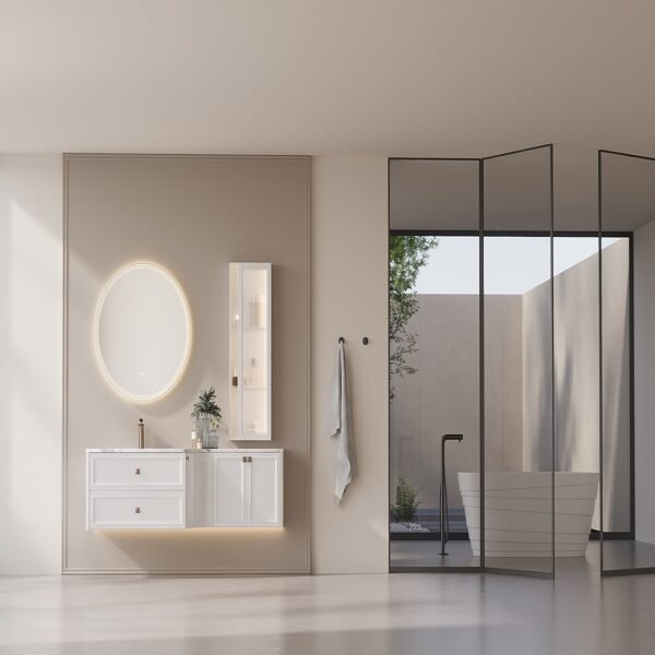Single Bowl Shaker Modern Wall-Mounted Bathroom Vanity ML8582