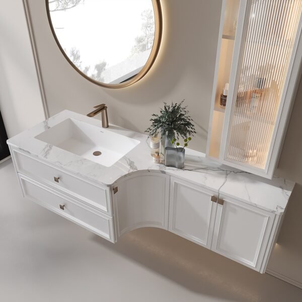 Single Bowl Shaker Modern Wall-Mounted Bathroom Vanity ML8582 - Image 2