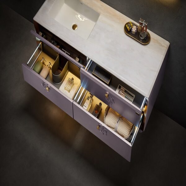Single Bowl Modern Wall-Mounted Bathroom Vanity ML8585 - Image 2