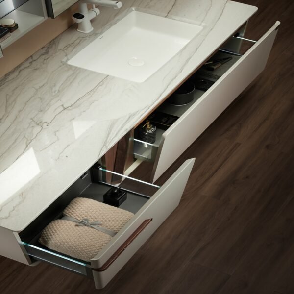 Single Bowl Modern Wall-Mounted Bathroom Vanity ML8590 - Image 5