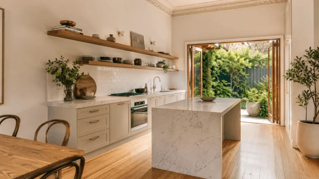 Custom joinery Fitzroy North 2026 — bespoke kitchen cabinetry in a Victorian terrace by Silk Touch Joinery