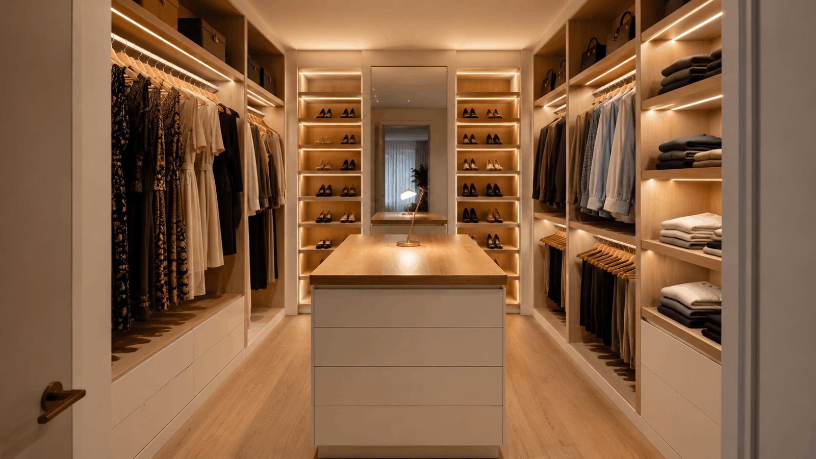 Custom wardrobes Templestowe 2026 — bespoke walk-in wardrobe with island by Silk Touch Joinery