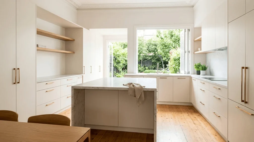 Kitchen cabinet costs Melbourne North 2026 — bespoke joinery pricing breakdown by Silk Touch Joinery