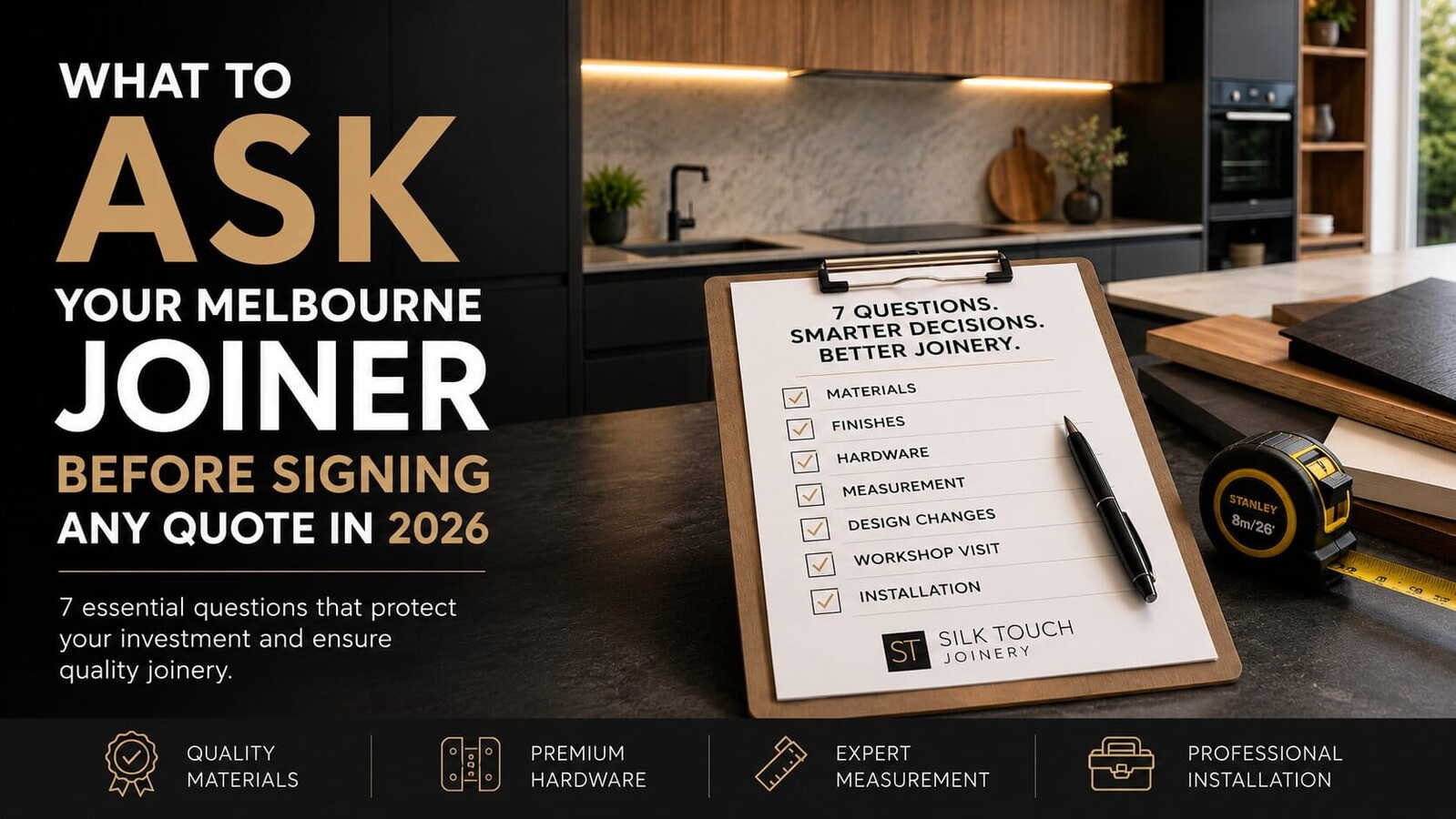What to ask your Melbourne joiner before signing any quote in 2026 — Silk Touch Joinery