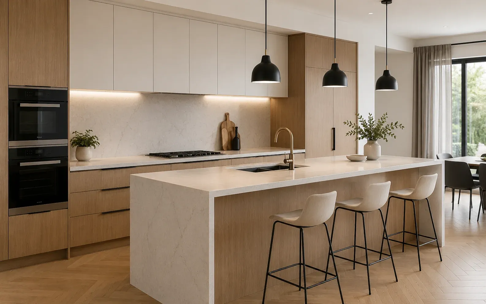 Illustrative custom kitchen cabinetry designed for a Melbourne home