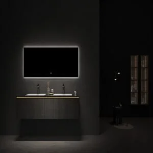Double Bowl Black Matte Bathroom Vanity NIGHT WAVES DS6013-1800