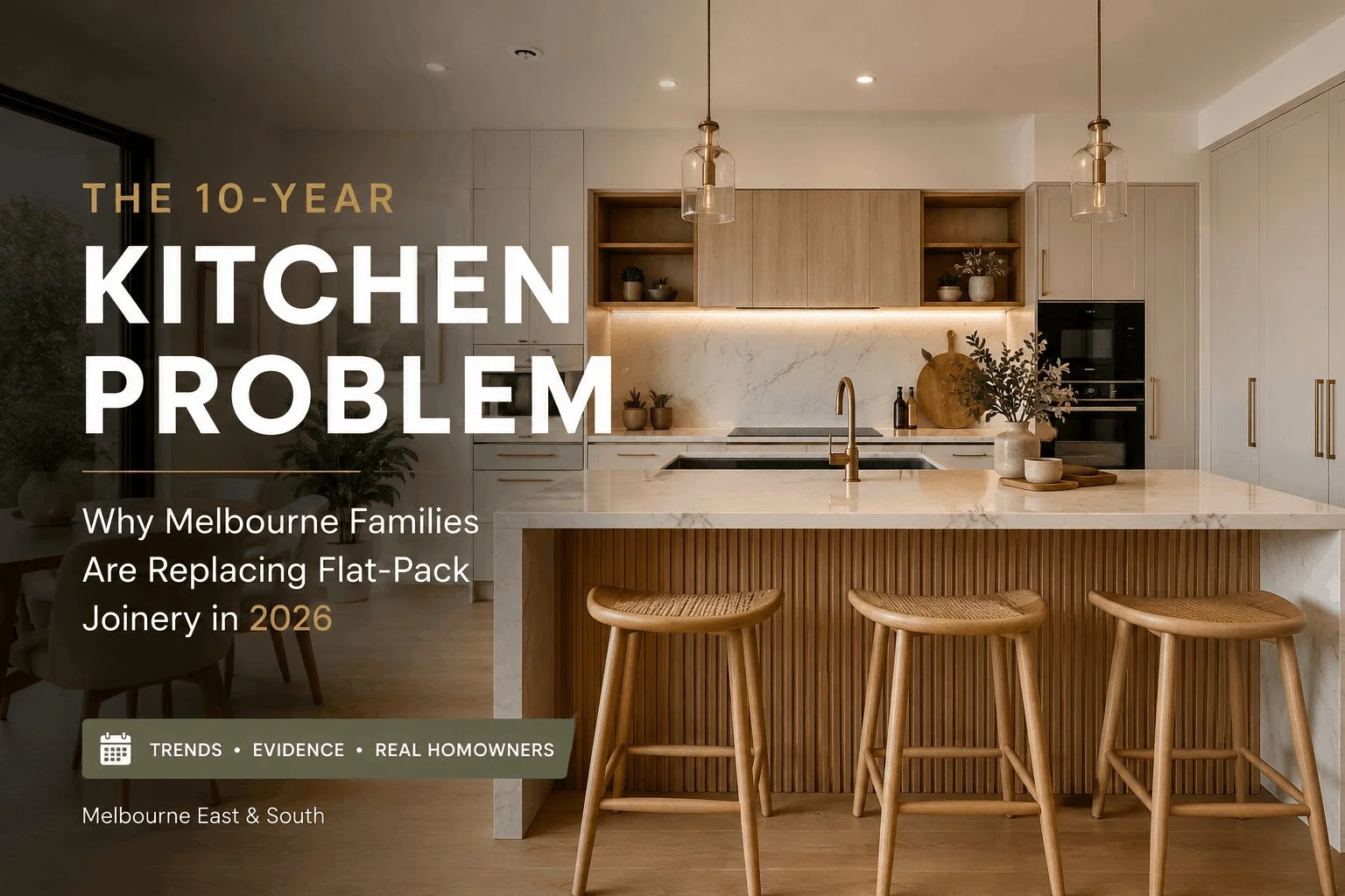 The 10-year kitchen problem in Melbourne 2026 — families replacing flat-pack joinery