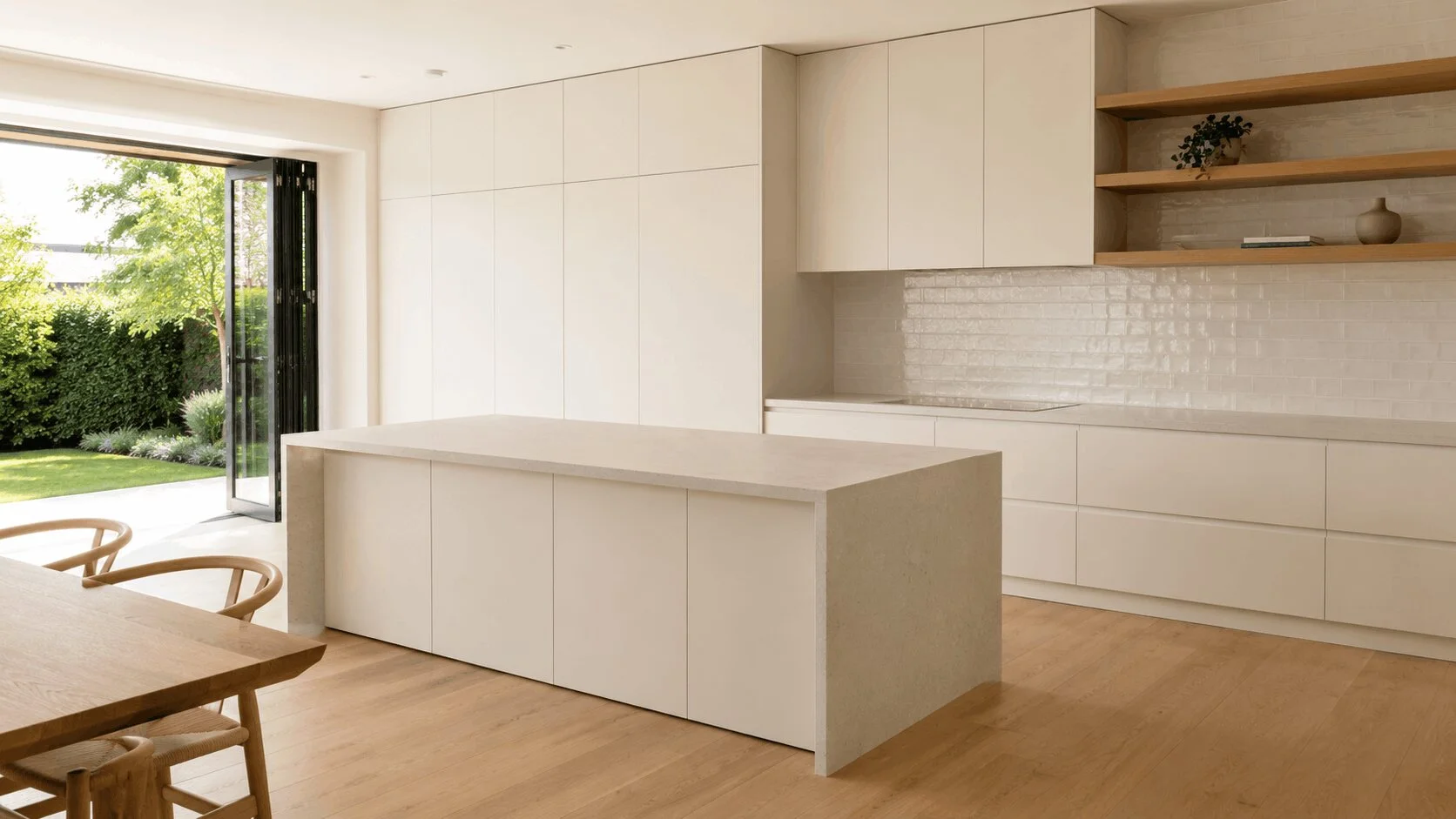 Handleless kitchen cabinets Melbourne 2026 — bespoke integrated J-pull kitchen by Silk Touch Joinery